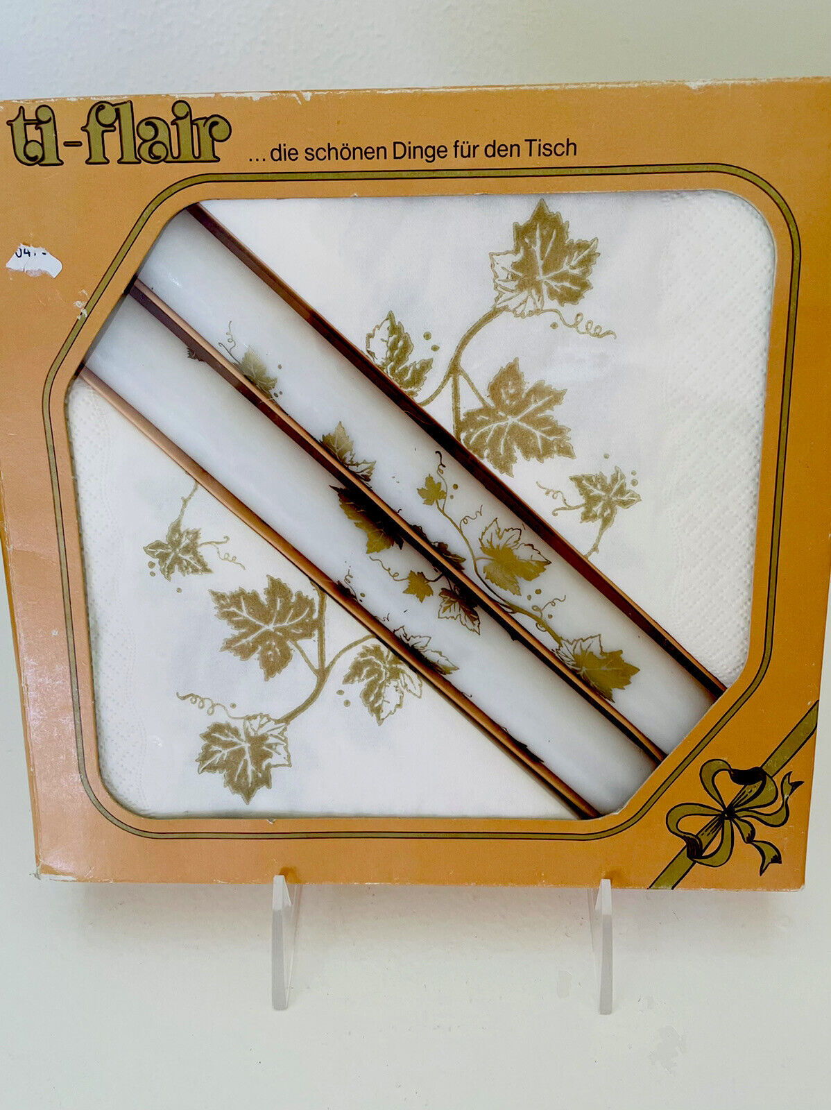German Candles and Napkins Set West Berlin  Vintage 1980\'s   New In Box