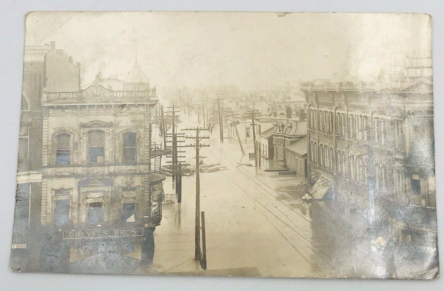 VTG 1910-20's NOKO RPPC Deep Flooded Unidentified City Street Postcard 