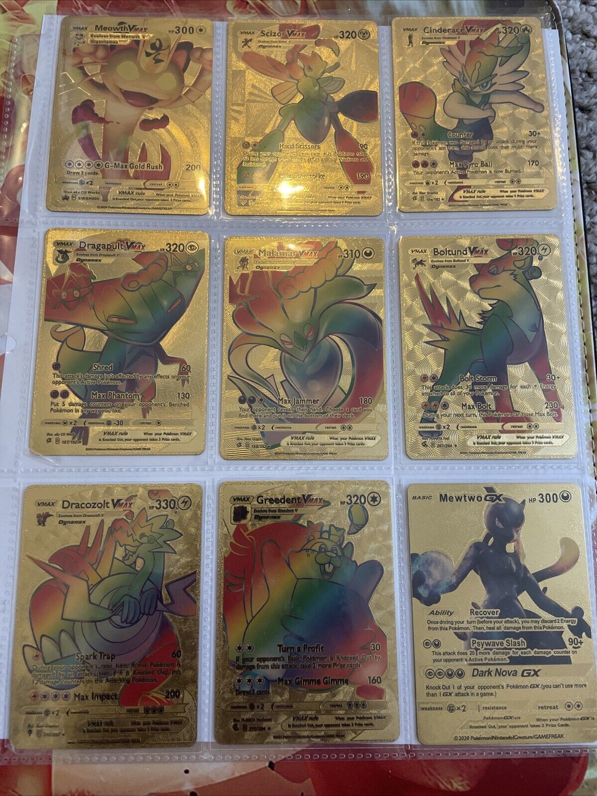 pokémon gold cards With 9 Cards And Each Of Them Have Individual Card Sleeves