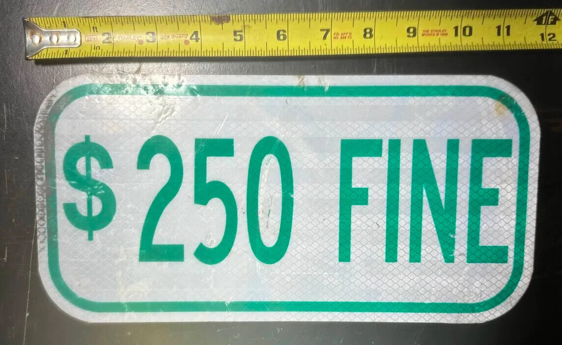 Vintage $250 Fine Speeding Parking Road Street Highway 12\