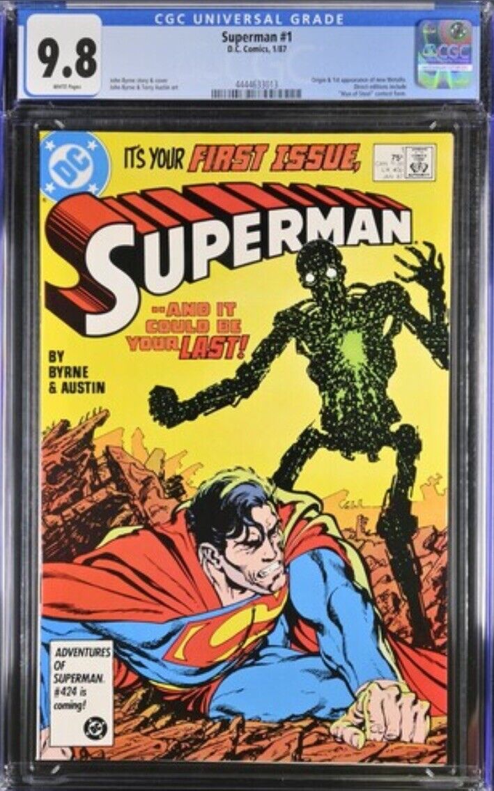 SUPERMAN #1  1987 DC CGC 9.8 - Origin and 1st Appearance New Metallo - Key Issue