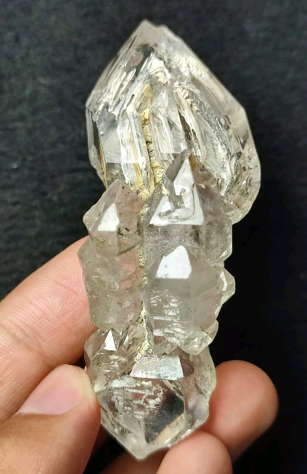 56g Petroleum Skeletal Quartz Crystal Having Good Luster & Beautiful Growth.