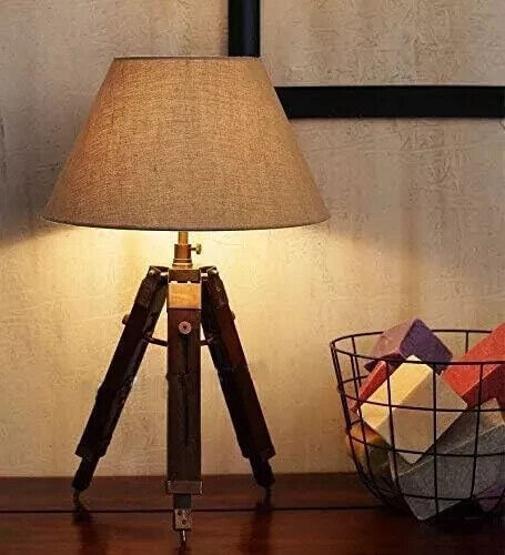 Vintage Tripod Table Adjustable Lamp Tripod- Home Decor Lamp Shade Not Included