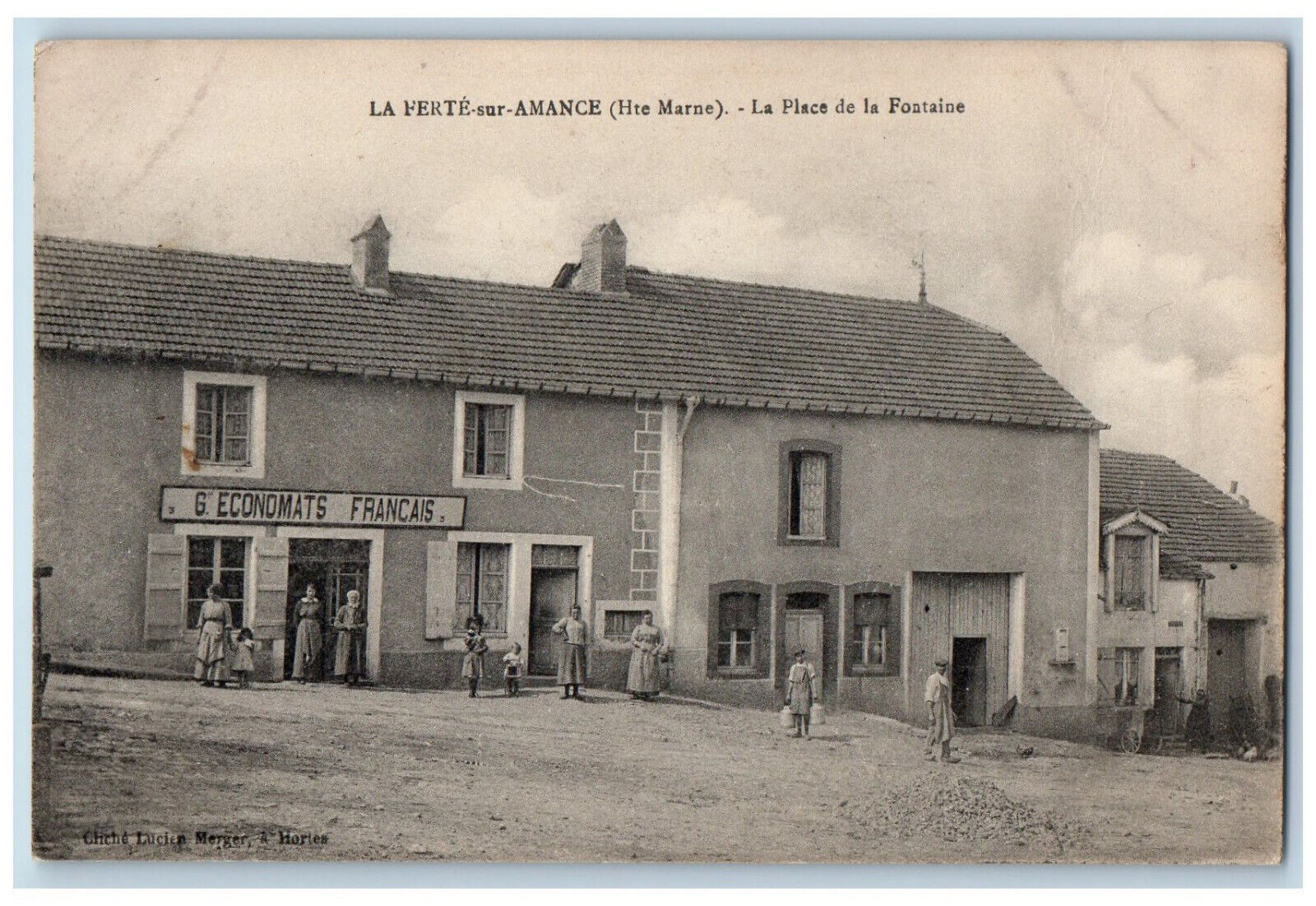 La Ferte-Sur Amance (Hte Marne) France Postcard La Place De La Fontaine c1910