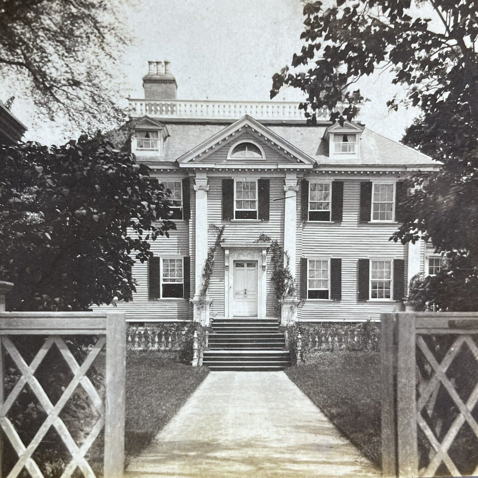 Antique 1901 Longfellow House Cambridge Massachusset Stereoview Photo Card P2214