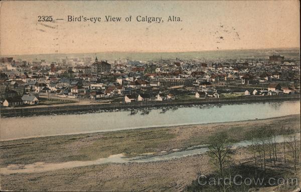 Canada 1911 Bird's Eye View of Calgary,AB Alberta The Fair Antique Postcard