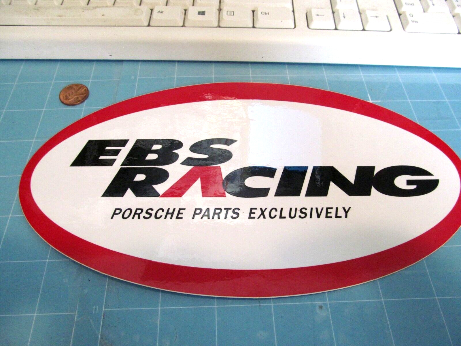 LARGE GLOSSY PORSCHE PARTS EBS Sticker / Decal  RACING ORIGINAL OLD STOCK