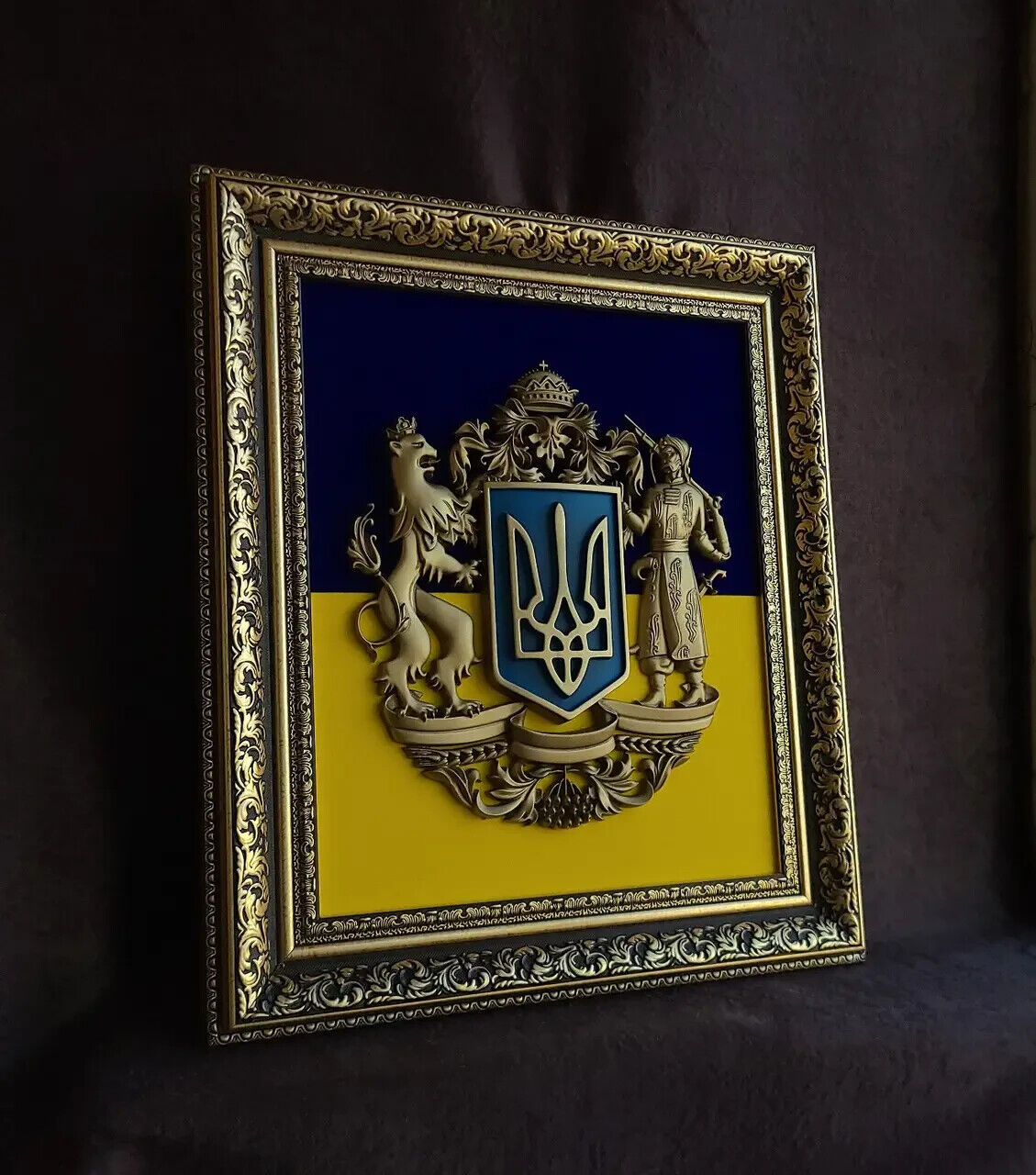 Coat of arms of Ukraine, coat of arms of Ukraine on the wall, coat of arms 💙💛