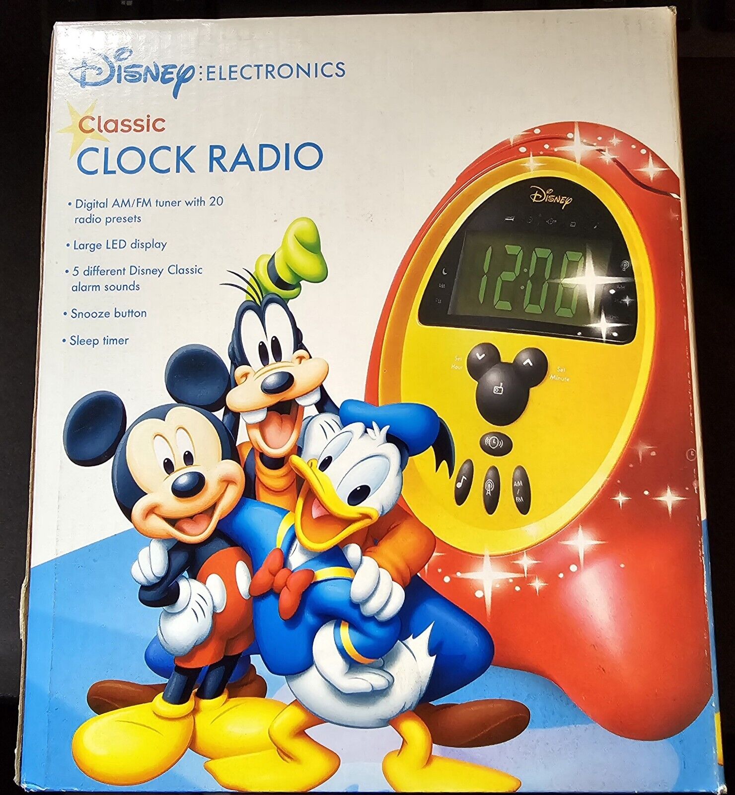 Disney Electronics Mickey Clock Radio Vintage 2003 