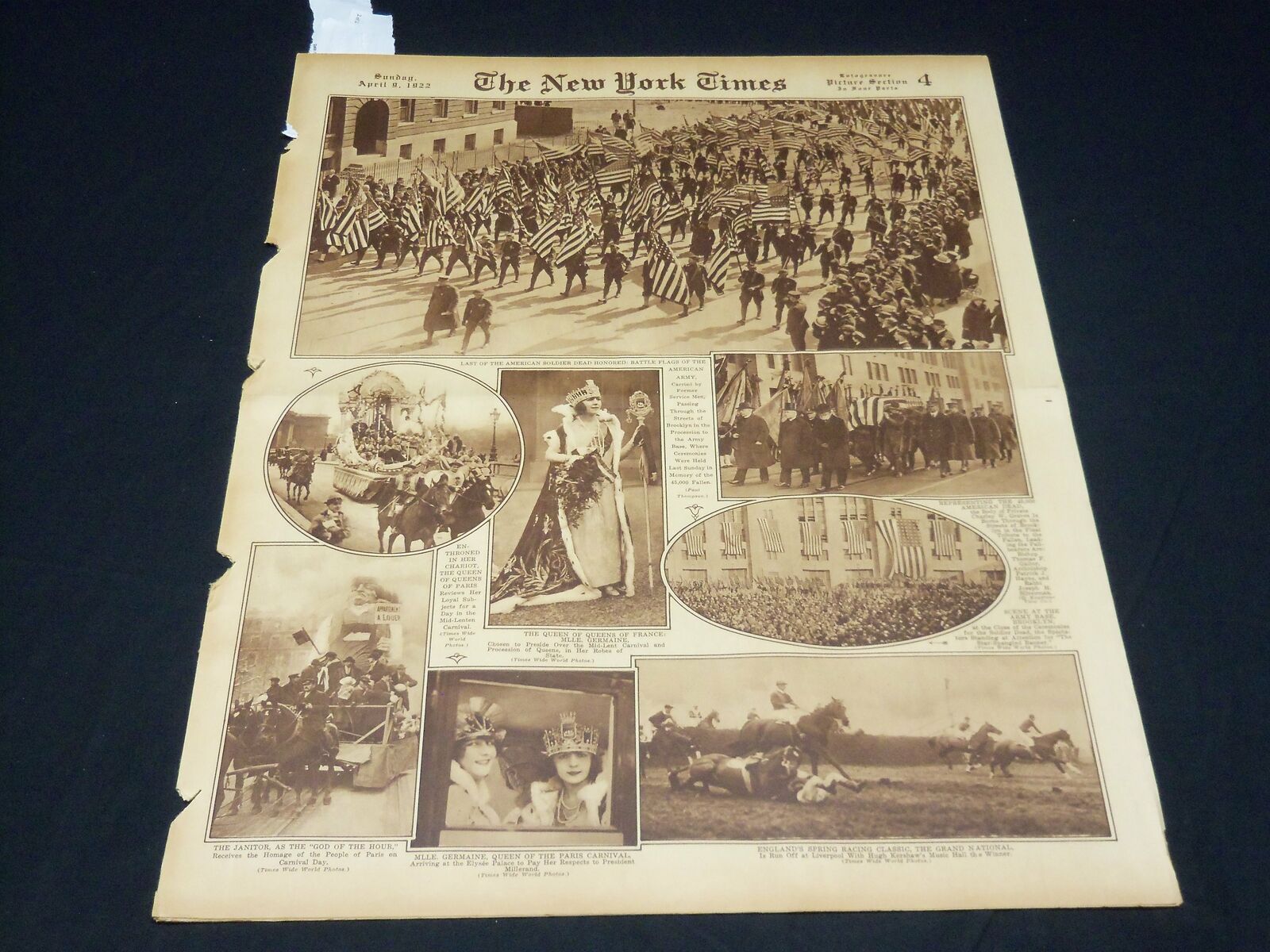 1922 APRIL 9 NEW YORK TIMES PICTURE SECTION NO. 4-7 - NICE PHOTOS - NT 8856
