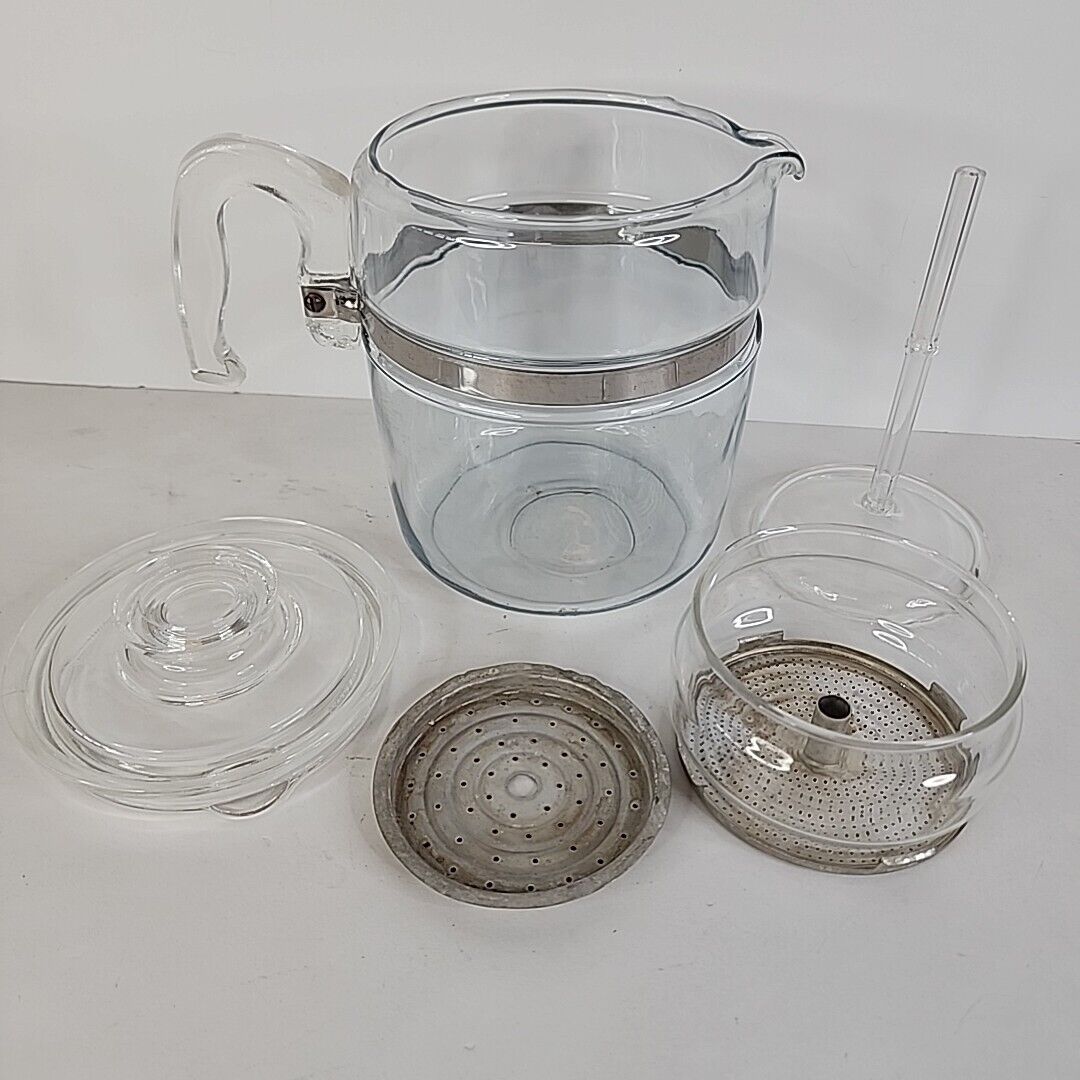 Pyrex Percolator Vintage 9 Cup Flameware Coffee Pot Maker #7759 Complete