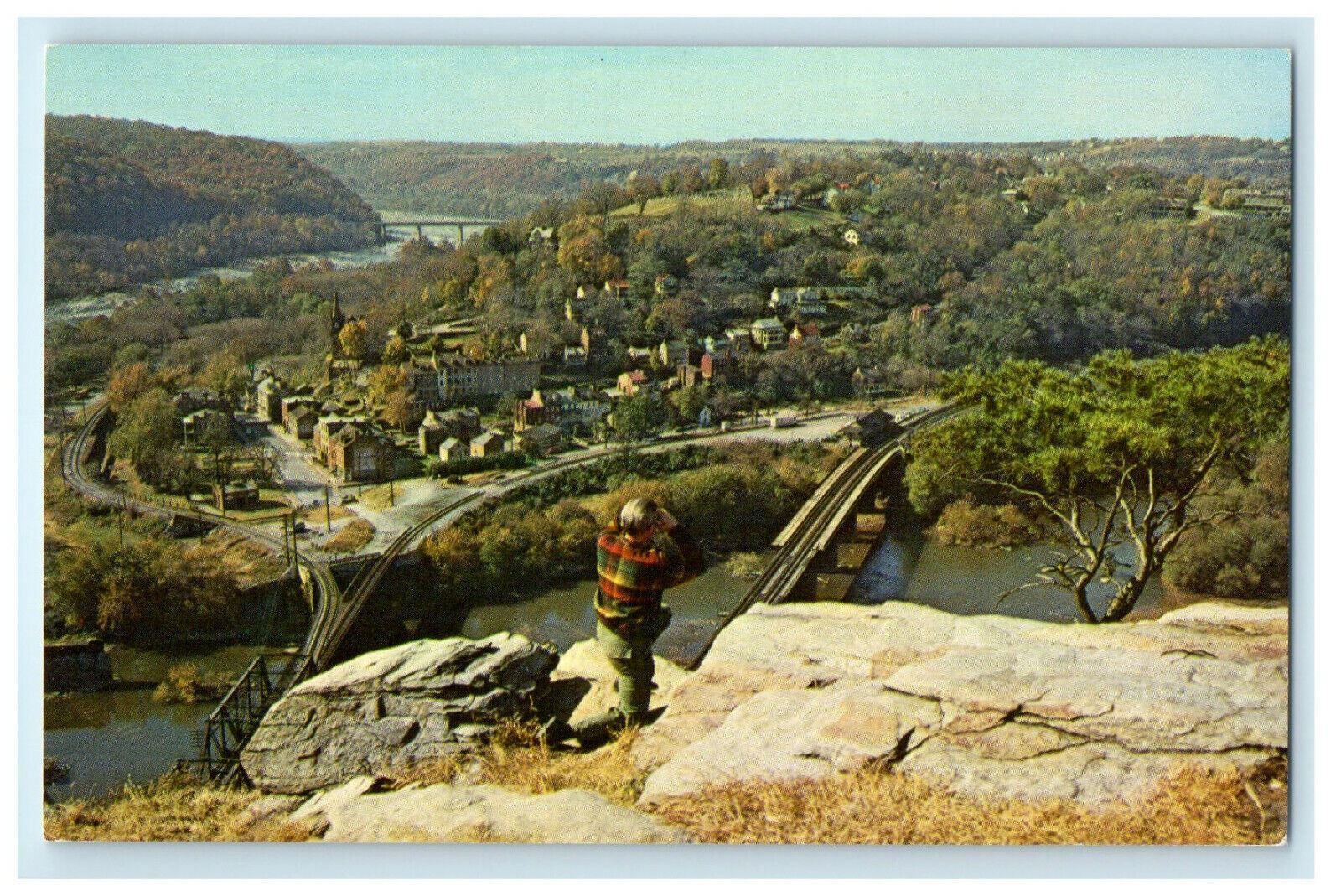 c1960s Panorama of Harper's Ferry, West Virginia WV Unposted Vintage Postcard
