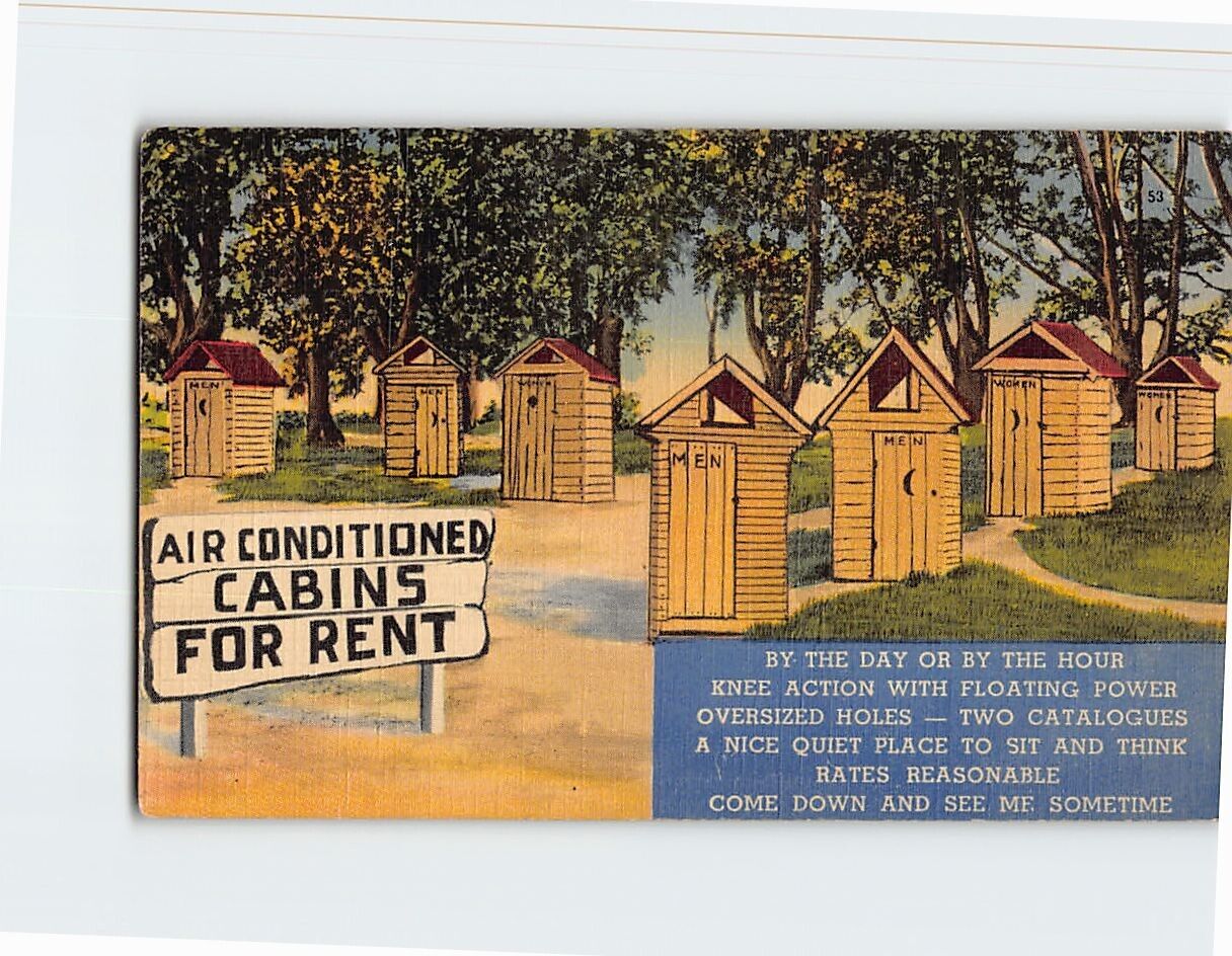 Postcard Outhouse Greetings from Traverse City Michigan USA