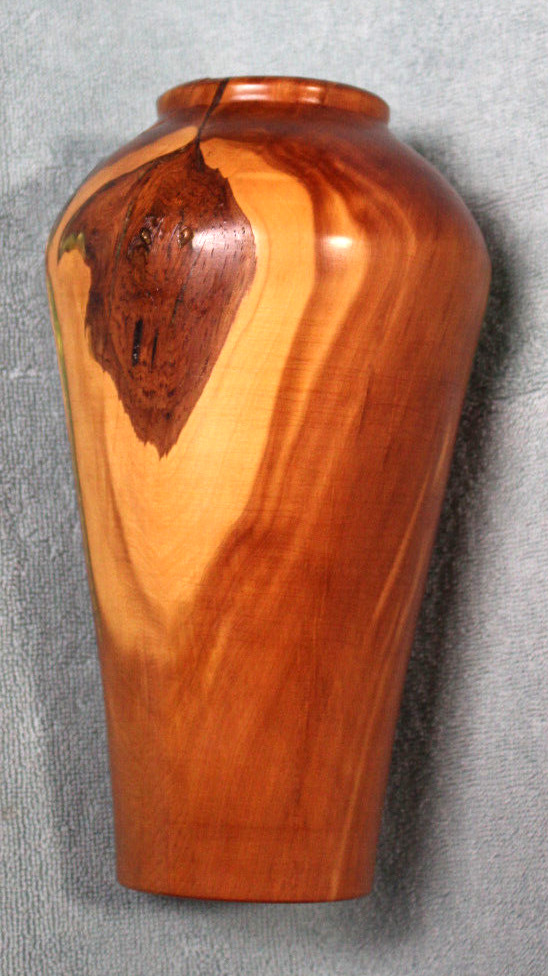 Vintage Handcrafted Wood Vase w/Accents Something Doing Arts by Robert Sweeney