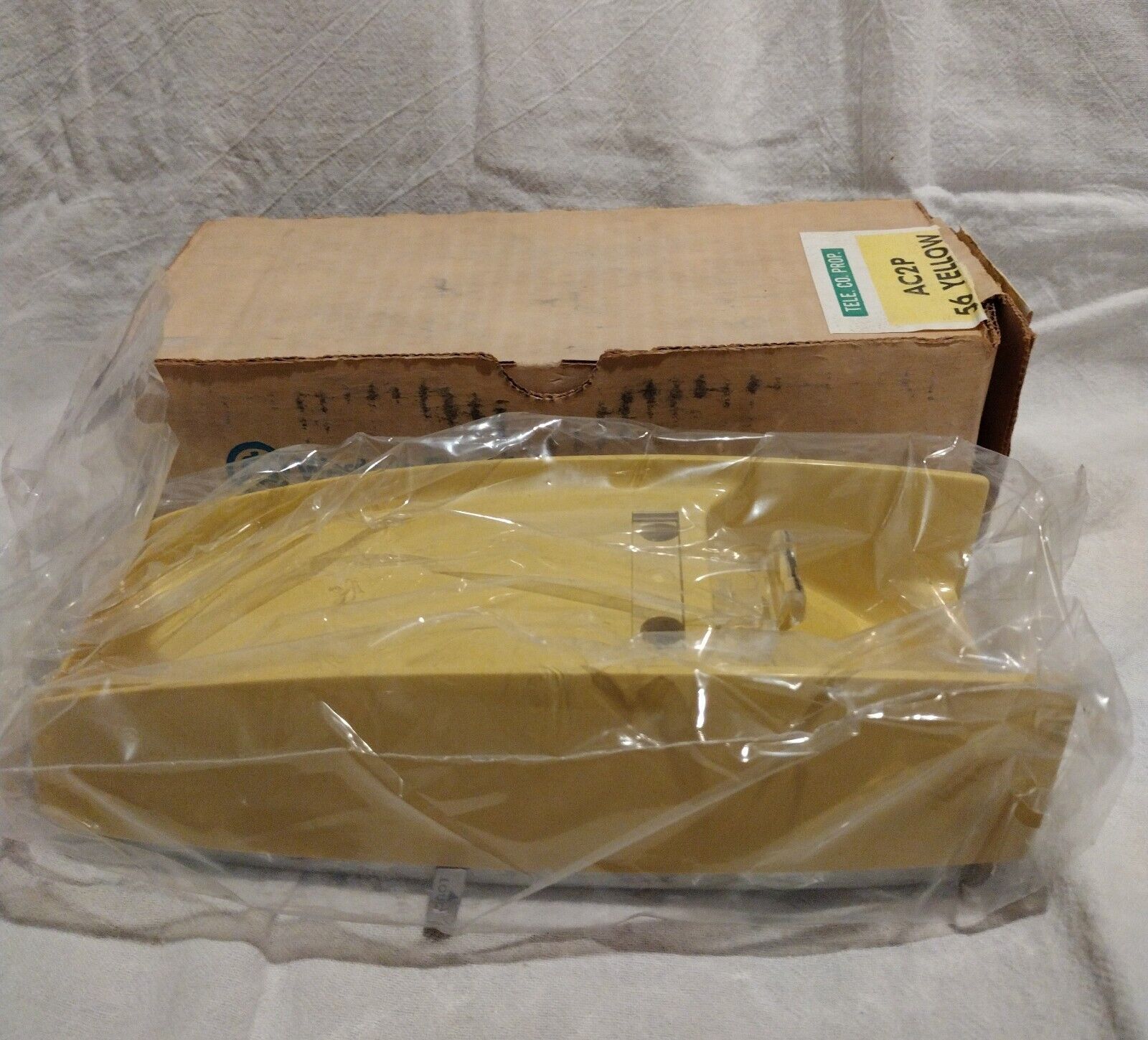 NOS - Western Electric / Bell System Telephone Base AC2P  Yellow / Original Box