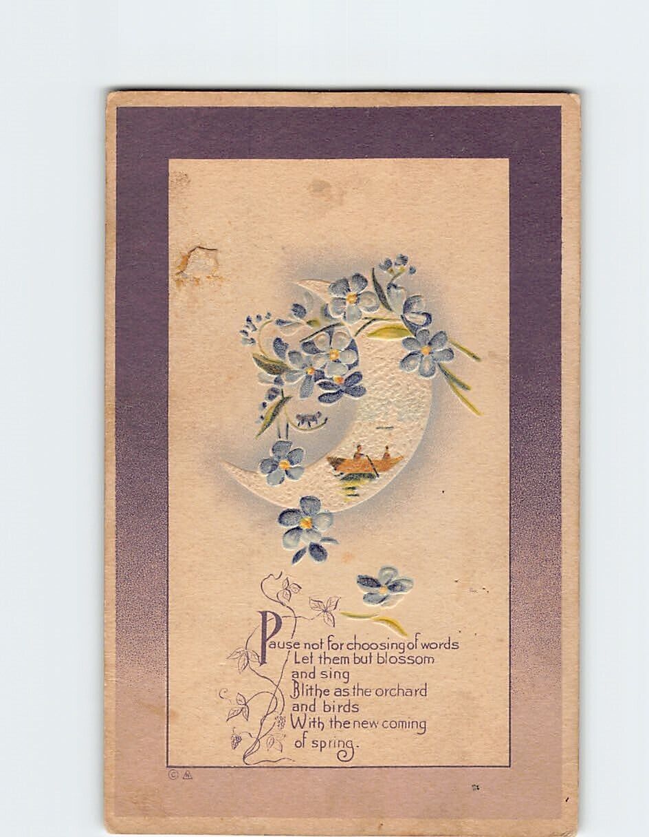 Postcard Debossed Greeting Card with Poem and Art Print