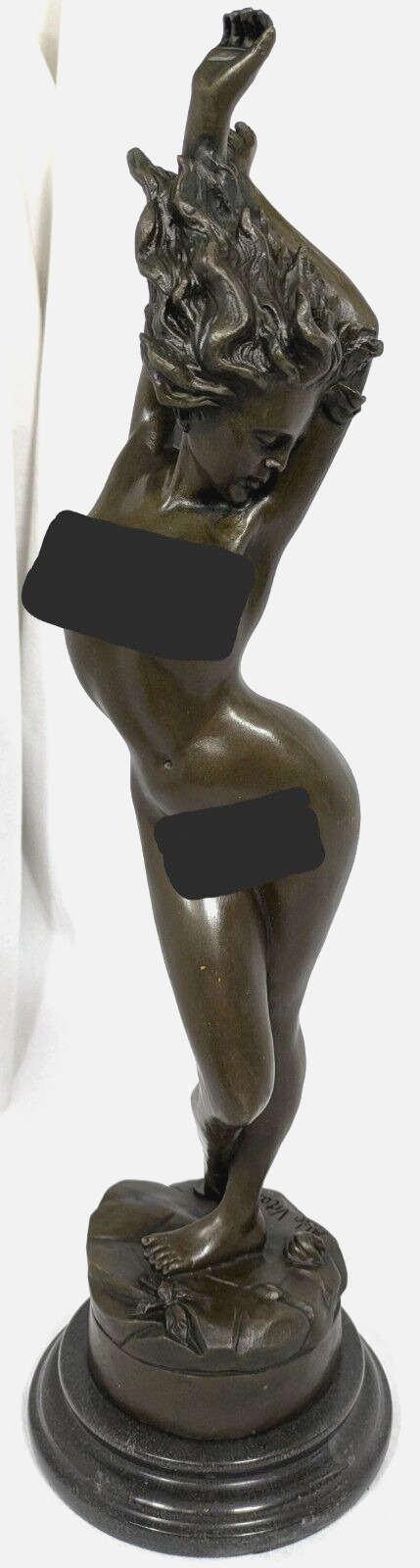 ALDO VITALEH Bronze Nude Woman Posed Sculpture Statue HUGE 19