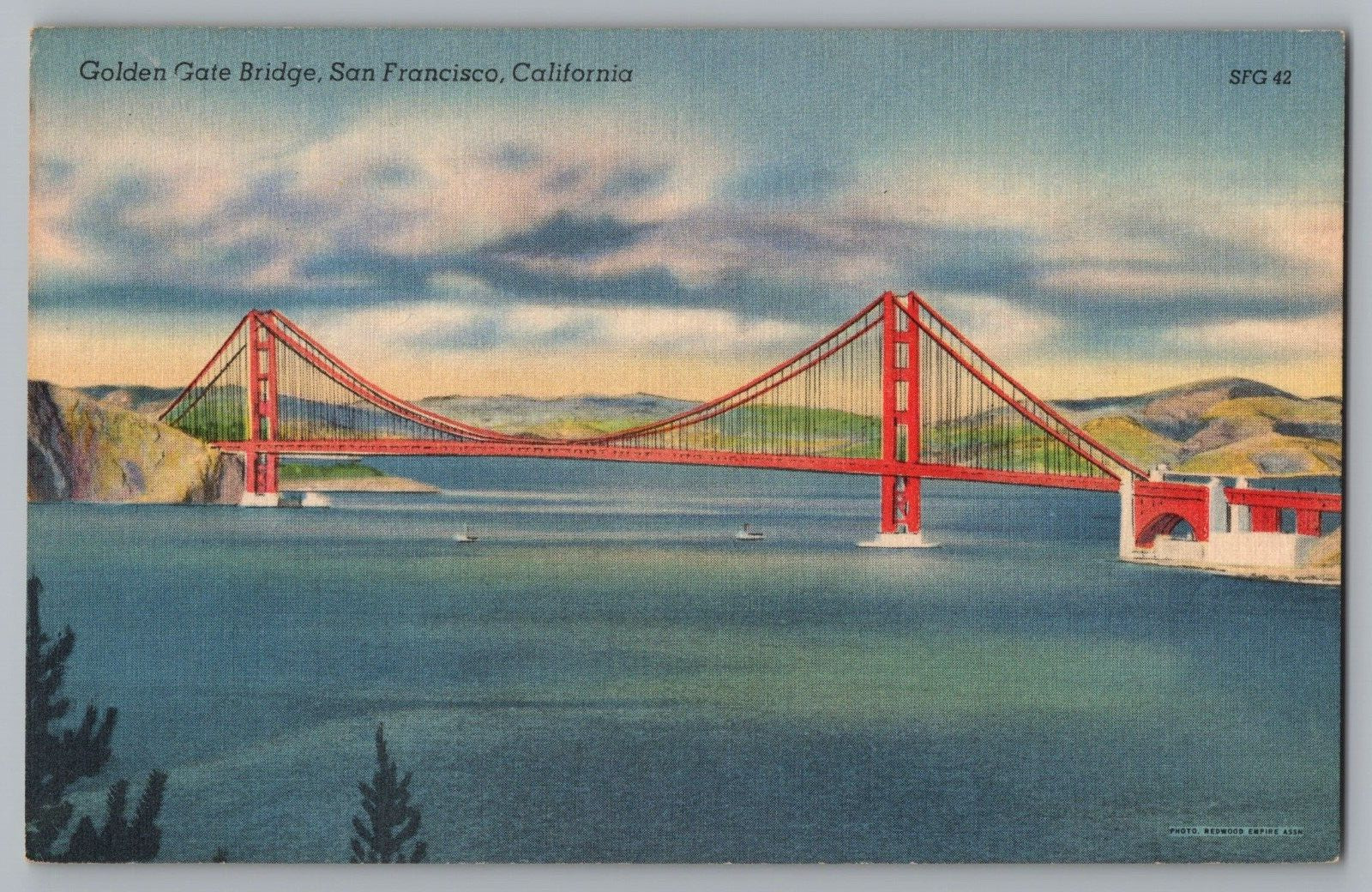 Postcard Golden Gate Bridge, San Francisco, California