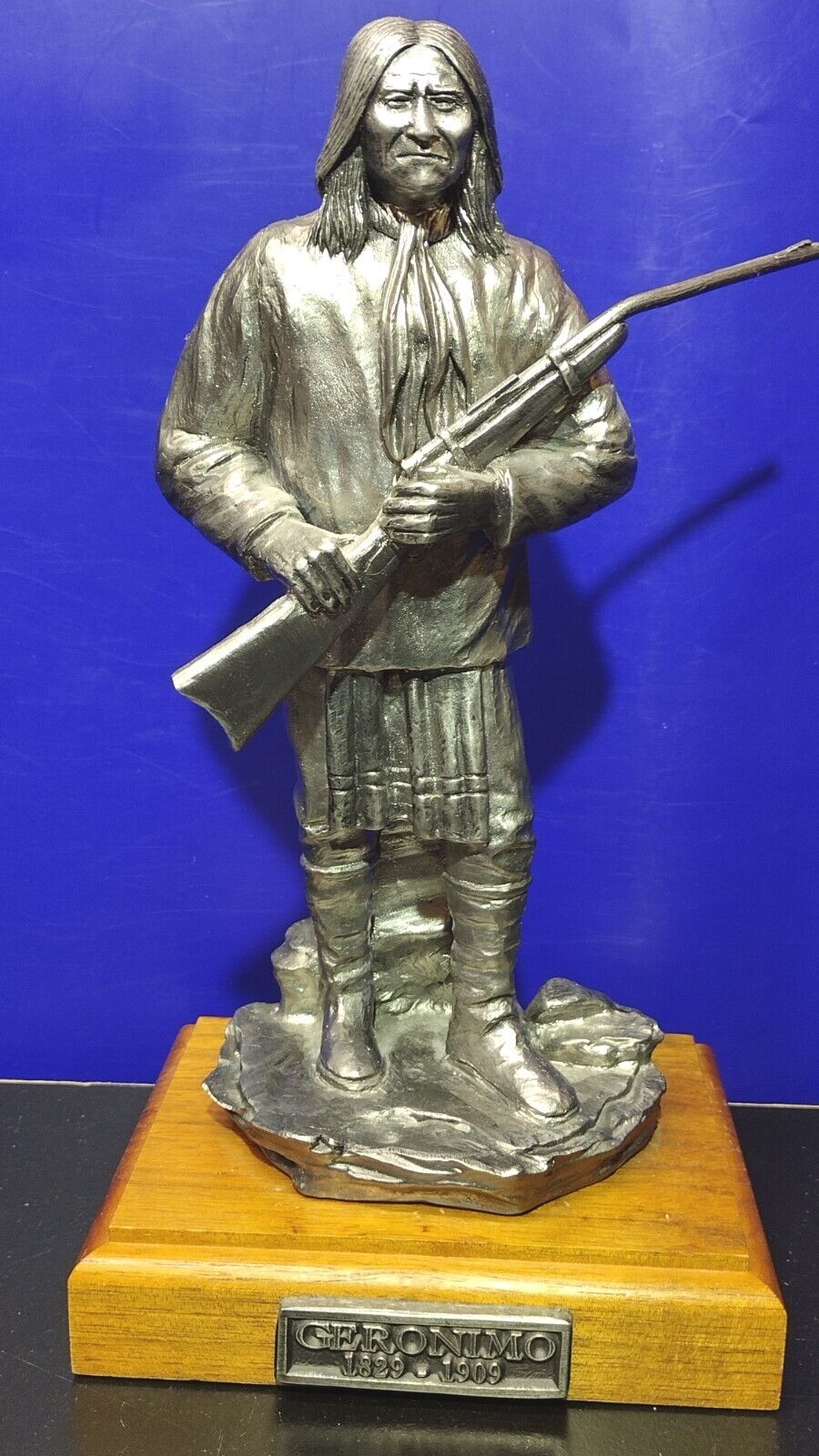 Michael Ricker Pewter Geronimo 1829-1909 Sculpture Signed & Numbered 566/800 -LE