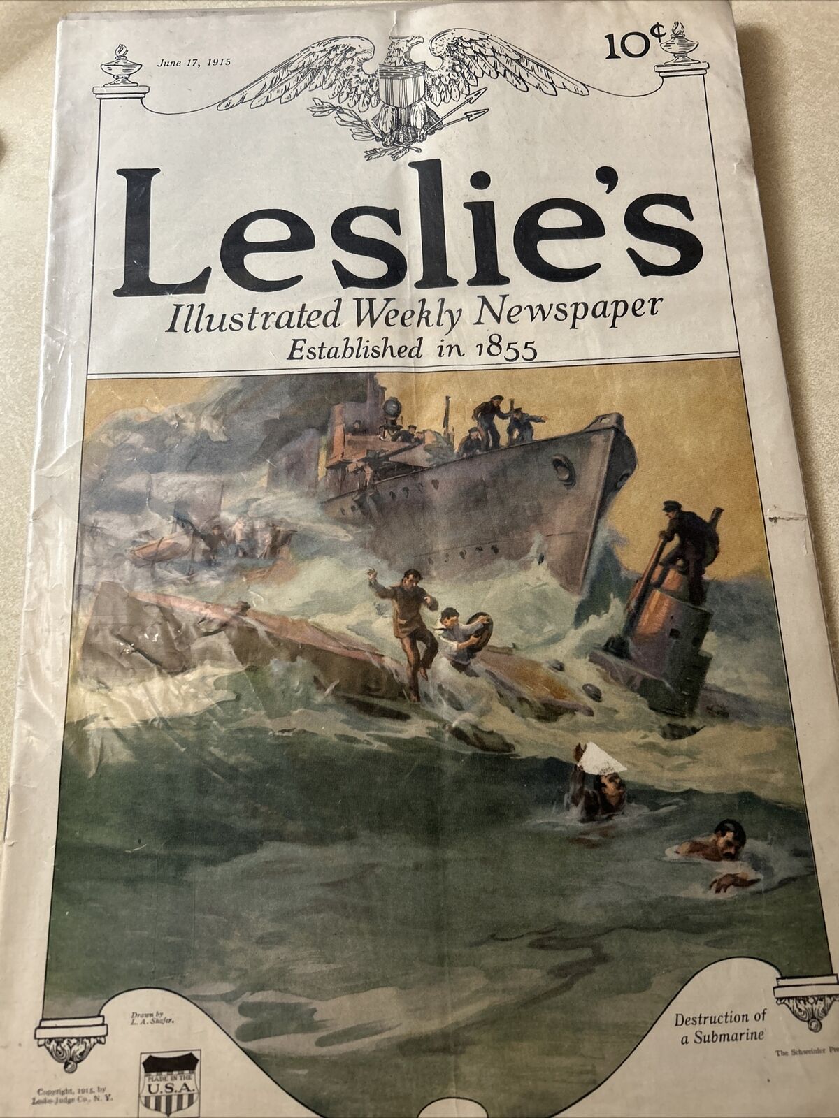Leslie's Illustrated Weekly Magazine #3119 FN 1915