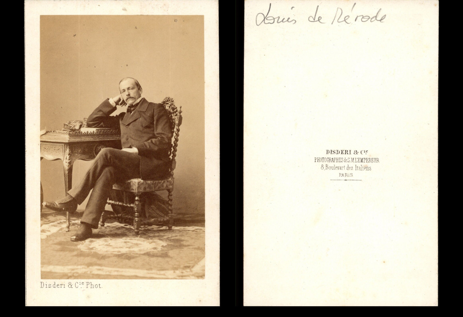 Disderi, Paris, Comte Louis de Merode Vintage Albumen Print CDV.Le Comte Loui