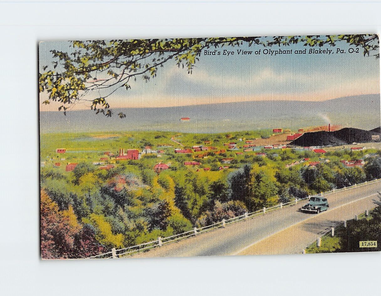Postcard Bird\'s Eye View of Olyphant & Blakely Pennsylvania USA