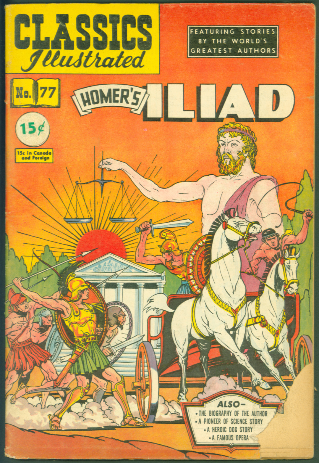 Classics Illustrated #77 GD Homer's Iliad HRN 78 1st Print VTG Silver Age