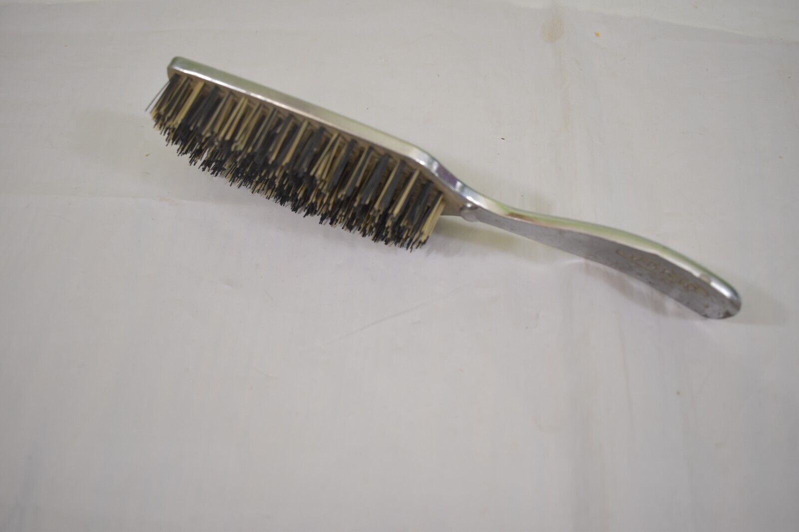 Vintage MCM Metal Jeris Hair Brush Pure Bristles