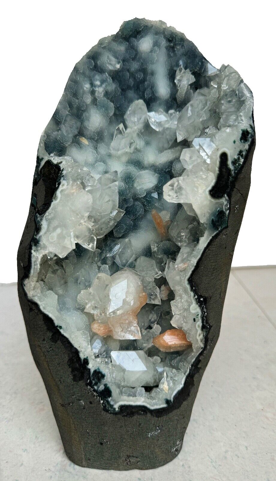 Self Standing Pointed Apophyllite With Stilbite Rocks Crystals Mineral Specimens