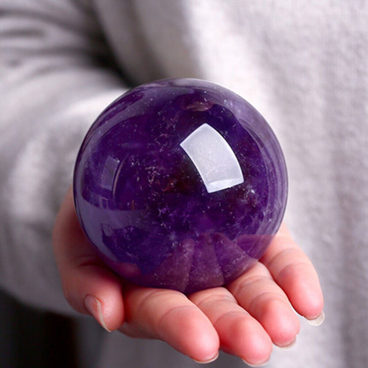 40~70mm Natural Amethyst Quartz Stone Sphere Crystal Ball Healing Gemstone GQ