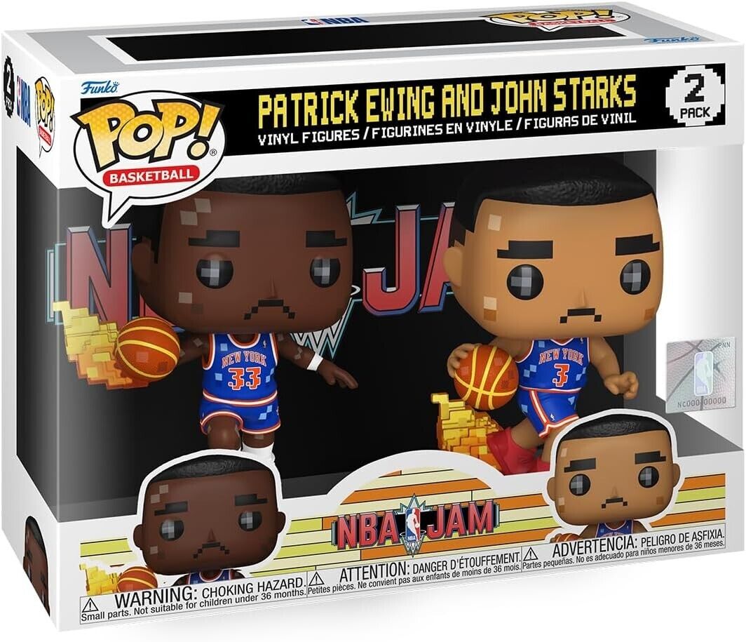 Funko Pop NBA Jam Patrick Ewing & John Starks 8-Bit Figures (2-Pack)