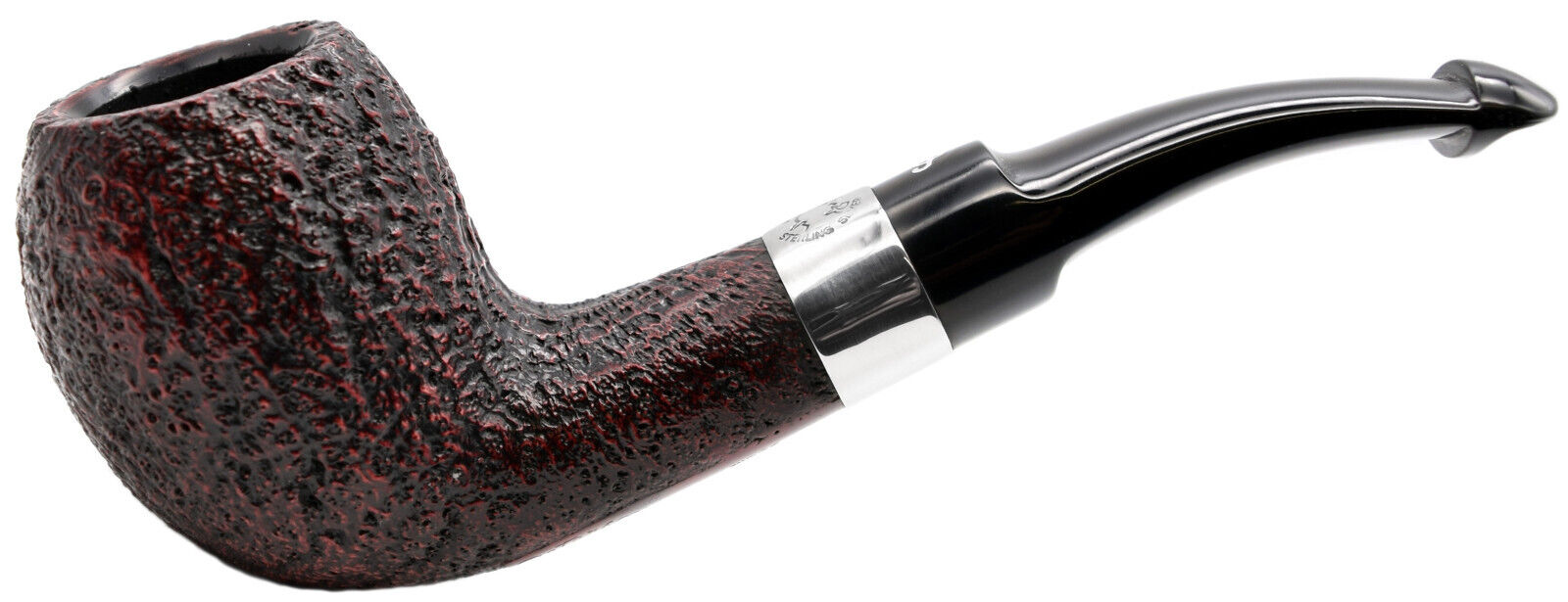 Peterson Sherlock Holmes 'Strand' Red and Black Sandblasted Silver Mounted Pipe