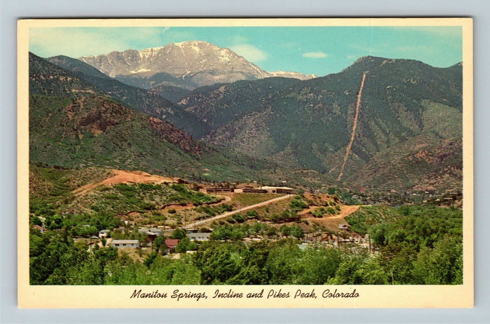 Pikes Peak CO-Colorado, Manitou Springs Incline, Vintage Postcard