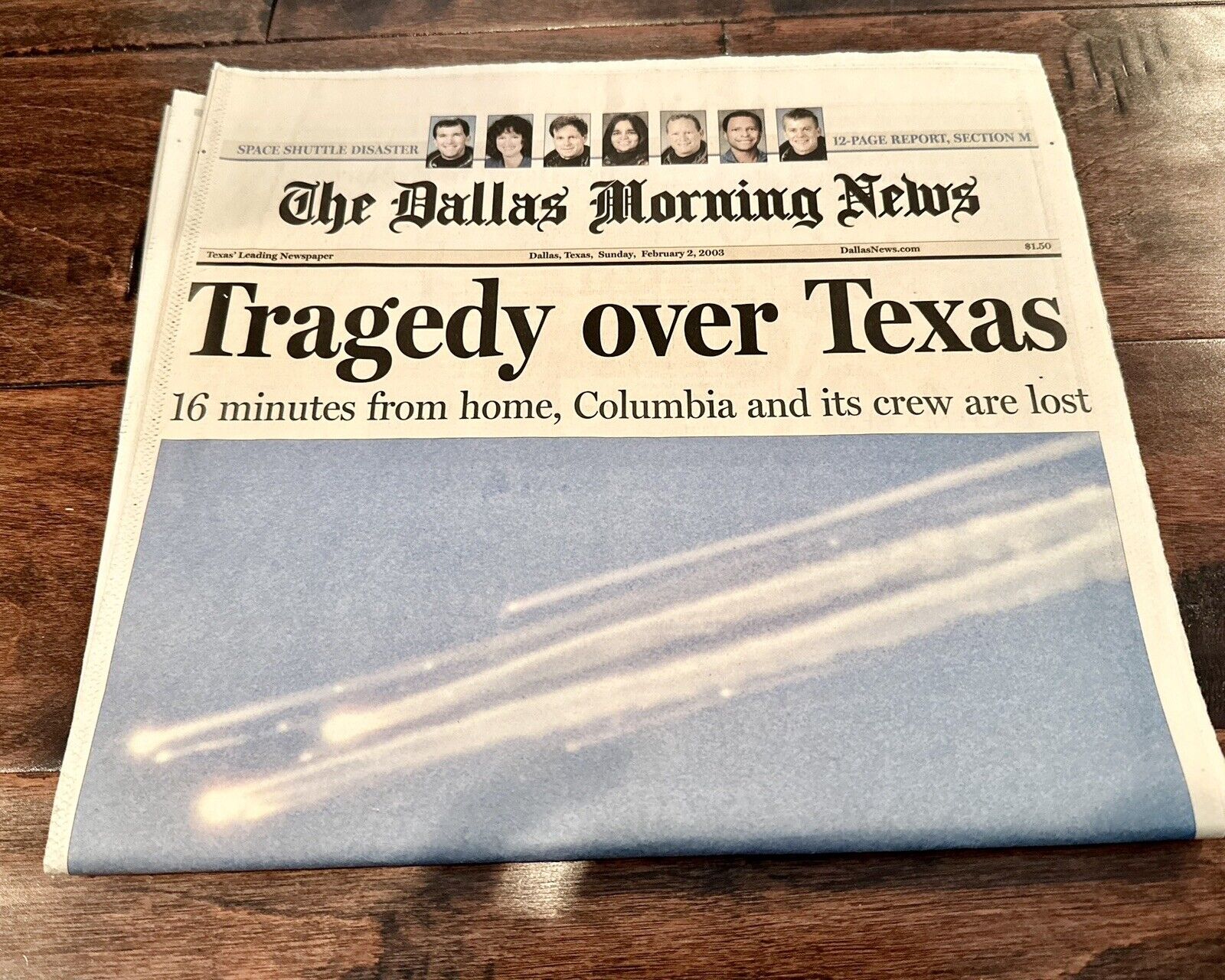 The Dallas Morning News - February 2nd 2003 - Columbia Space Shuttle Disaster 