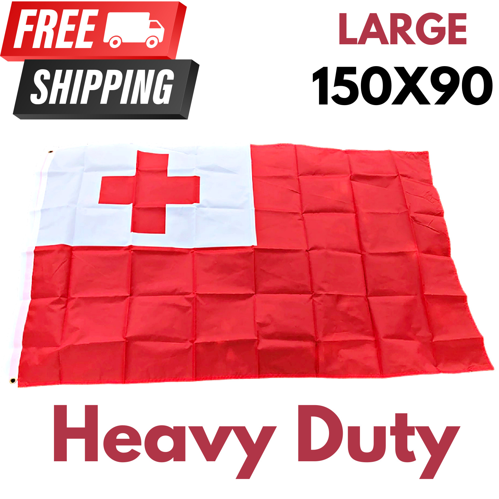 Large Tonga Oceania TON Flag Outdoor Indoor Heavy Duty 150X90cm National Banner