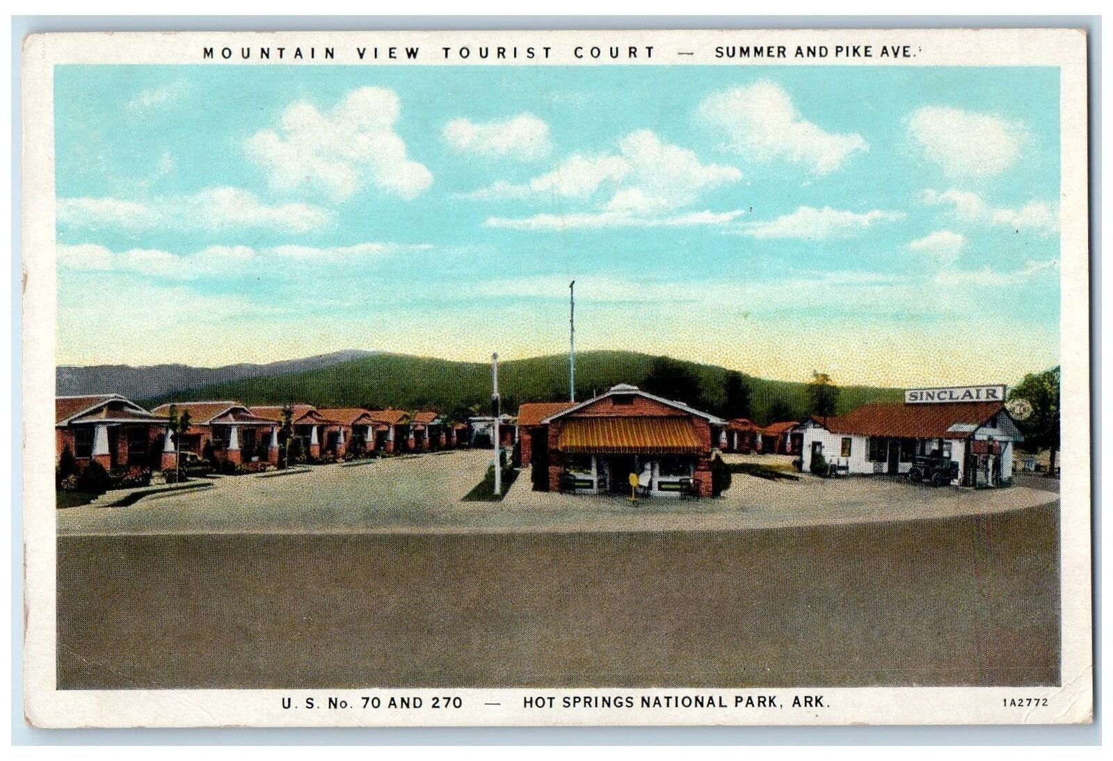 c1920's Mountain View Tourist Court Hot Springs National Park Arkansas Postcard