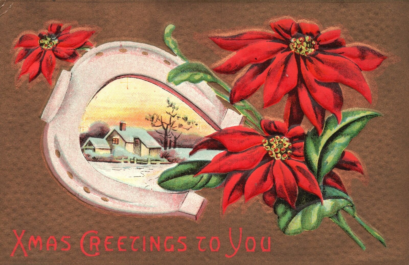 Christmas Greetings To You Season\'s Greetings Holiday Vintage Postcard c1910