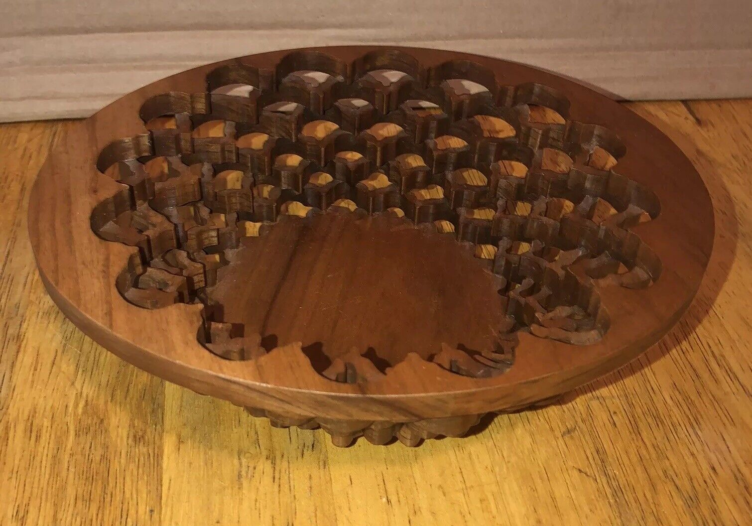 Vintage Handcrafted Wooden Decorative Bowl  Wood