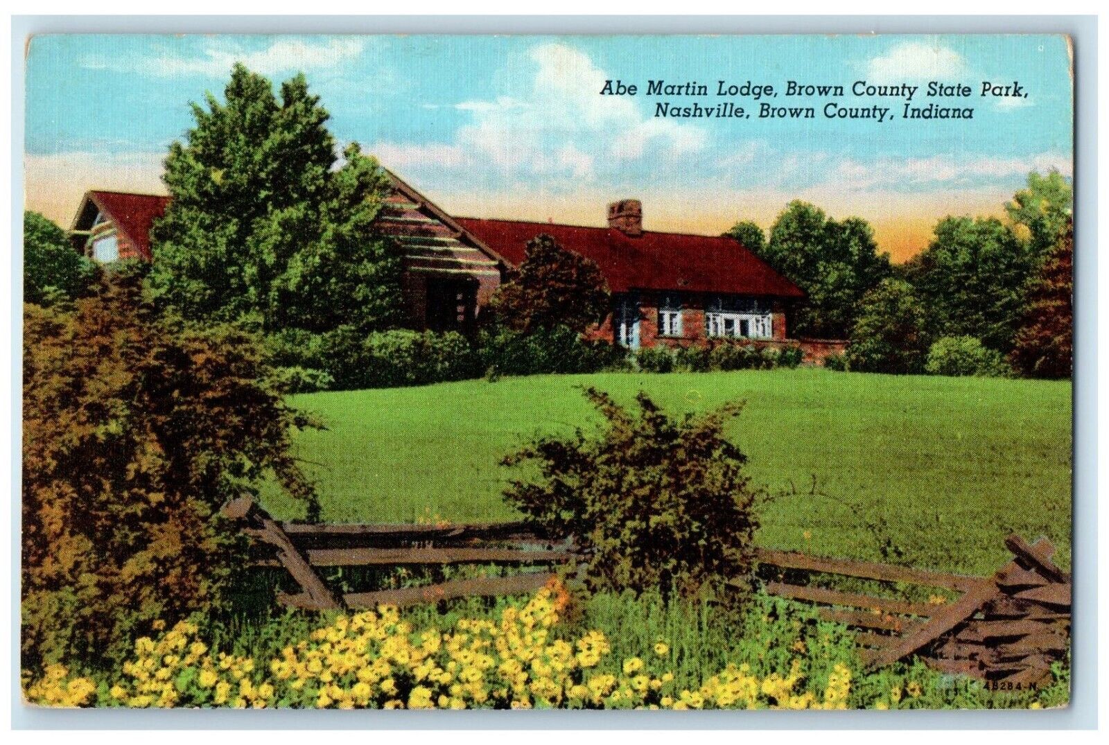 c1930's Abe Martin Lodge Brown County State Park Nashville Indiana IN Postcard