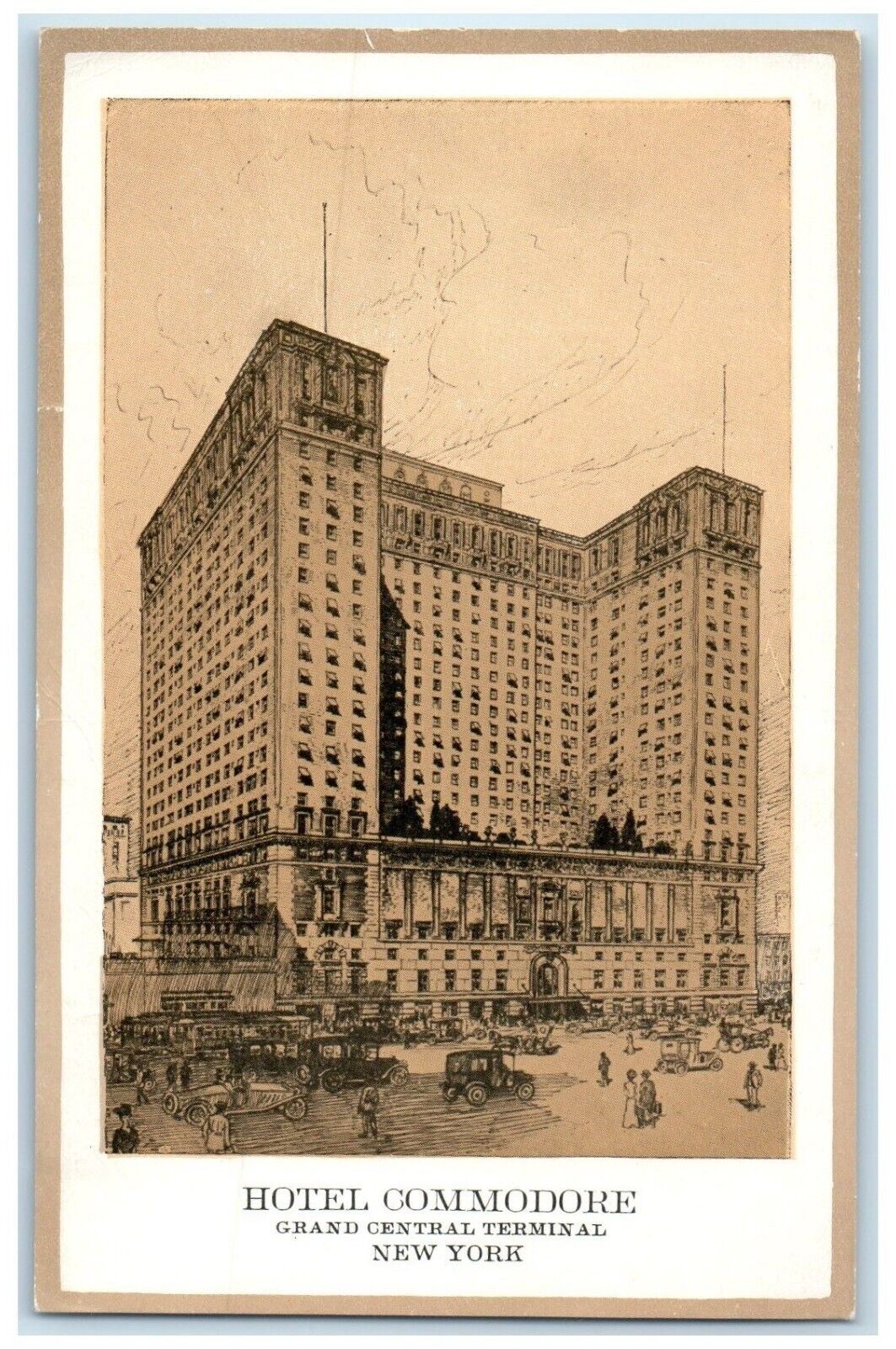 c1930's Hotel Commodore Grand Central Terminal New York NY Vintage Postcard