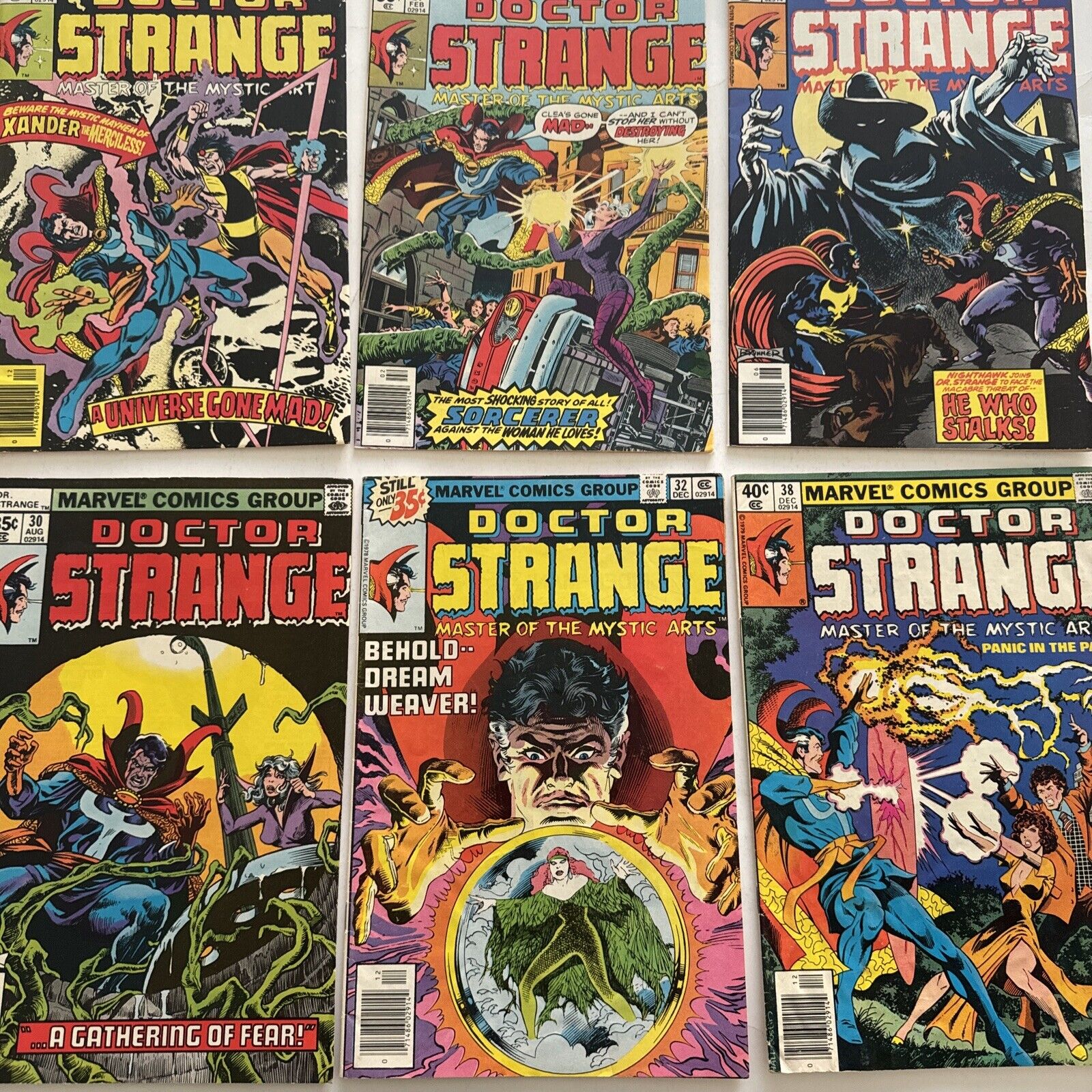 Vintage LOT of (6) Marvel Comics Dr. Strange Comic Book #20 21 29 30 32 & 38