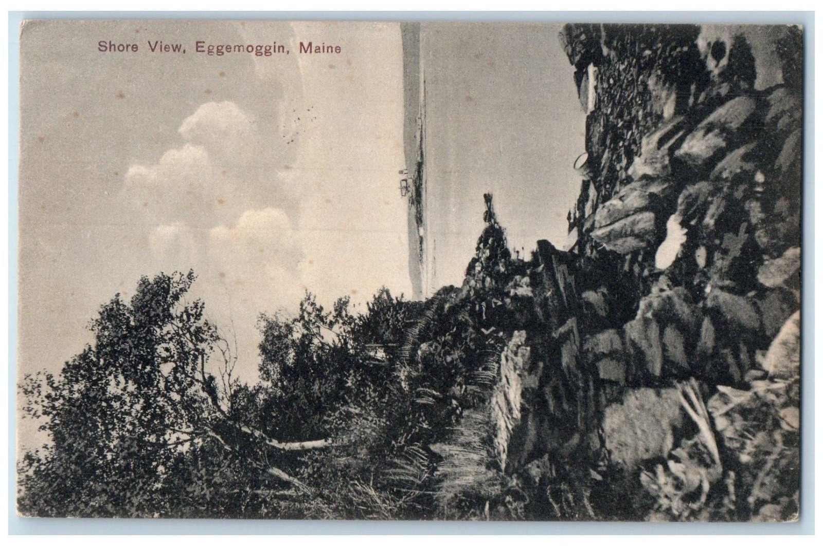 1908 Shore View Rock River Trees Eggemoggin Maine Vintage Antique PCK Postcard
