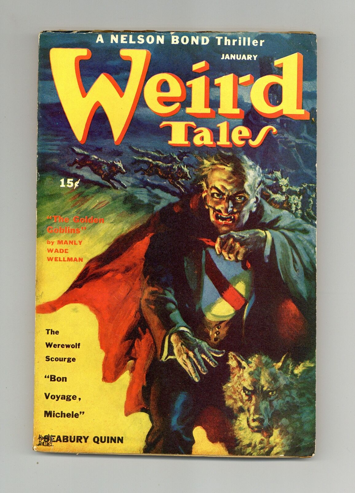 Weird Tales Pulp 1st Series Jan 1944 Vol. 37 #3 VG
