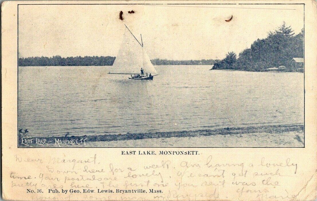 1907. EAST LAKE, MONPONSETT. MASS. POSTCARD. RC12