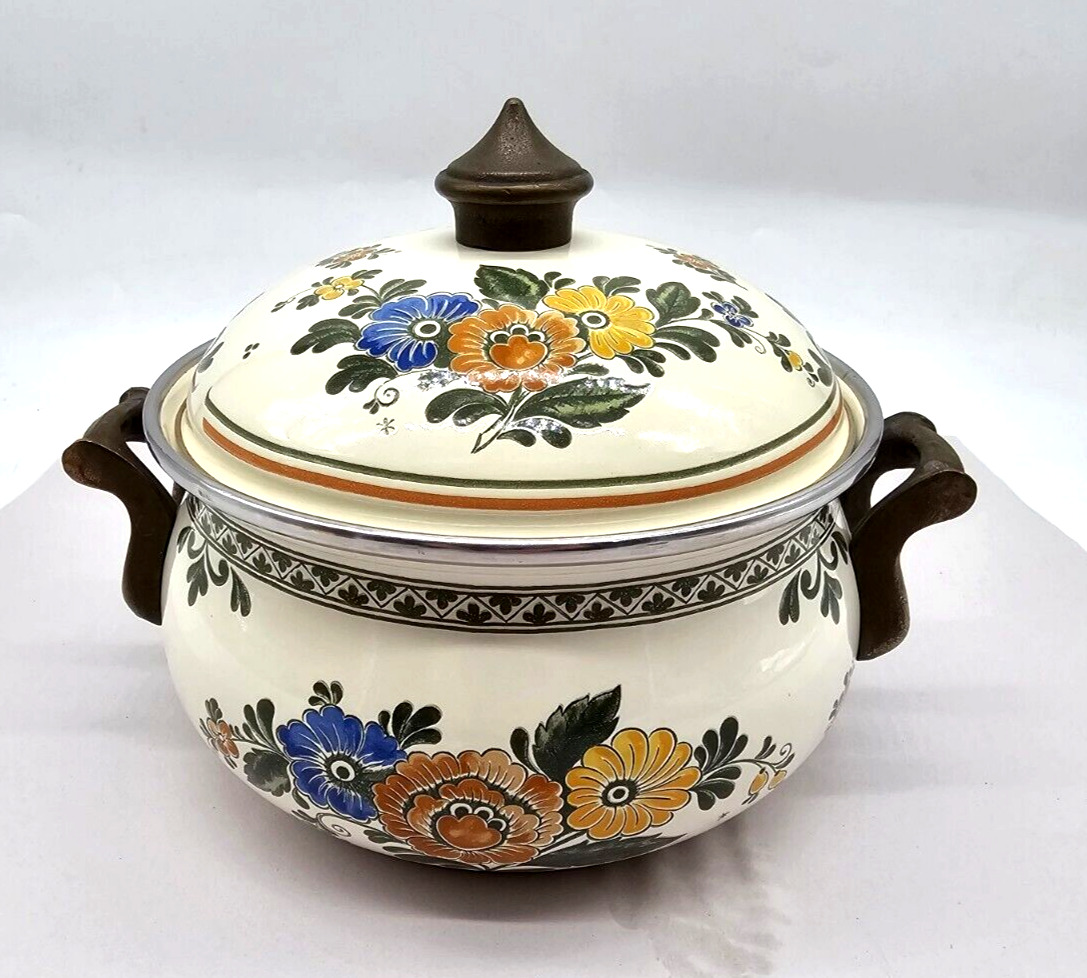 Vintage Asta Germany Enamel Cookware Small Pot 7