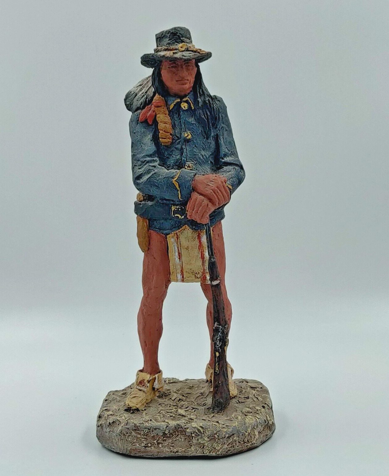 Daniel Monfort Native American Union Soldier Sculpture Signed And Dated 1986