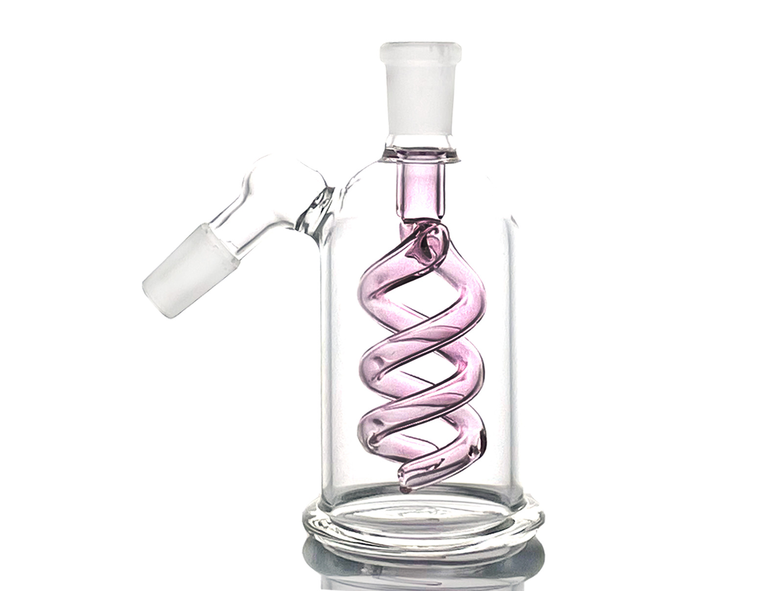 Premium Quality 5\'\' 45° Dry Ash Catcher Pink Water Filter Bong Bubbler in 14mm