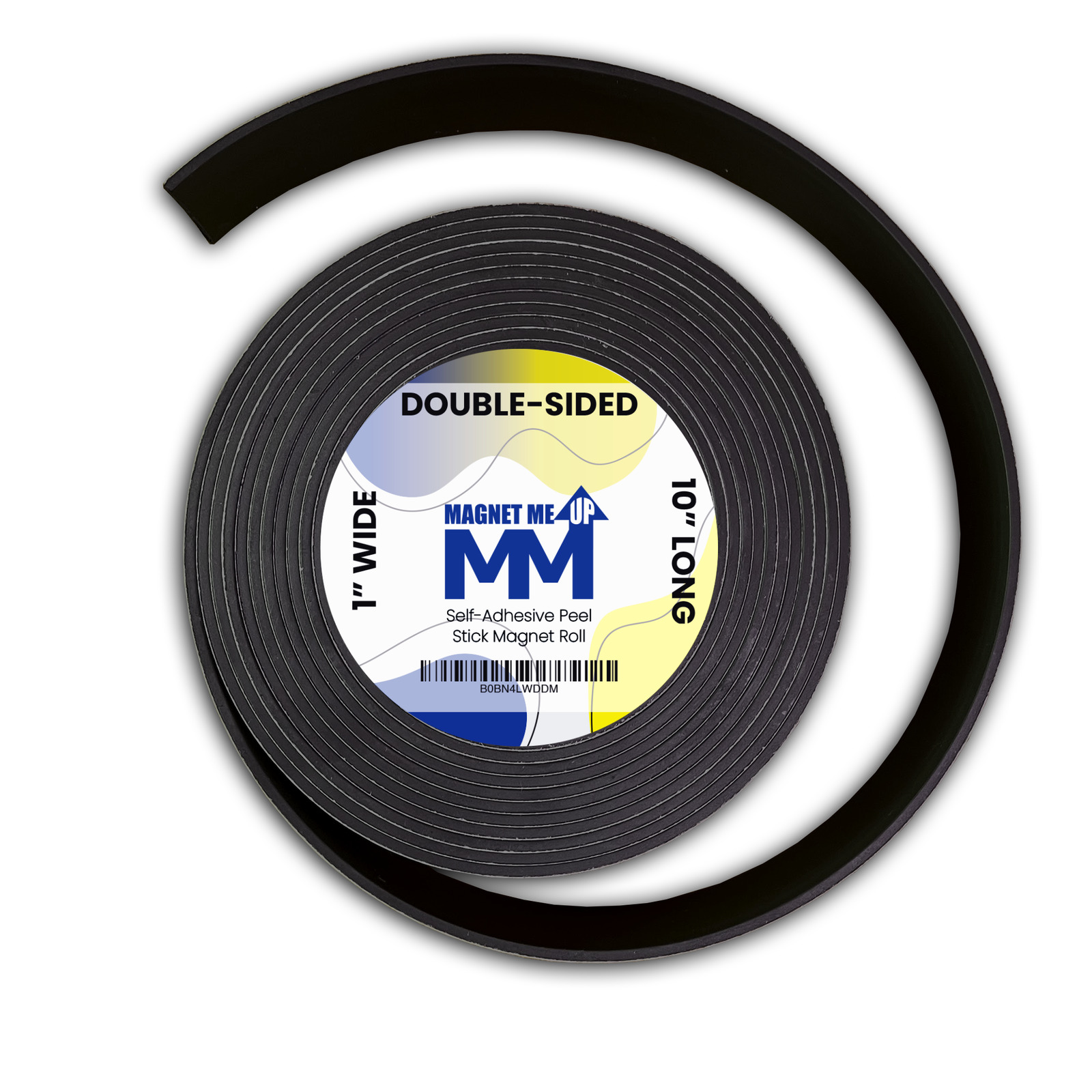 Magnet Me Up Self Adhesive Flexible Magnetic Tape, 1 inch Wide, 1/6 inch Thick