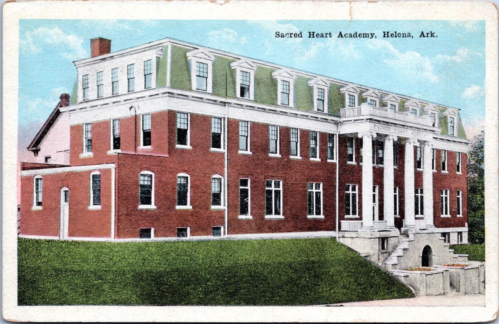 Sacred Heart Academy, Helena Arkansas - c1920s White Border Postcard