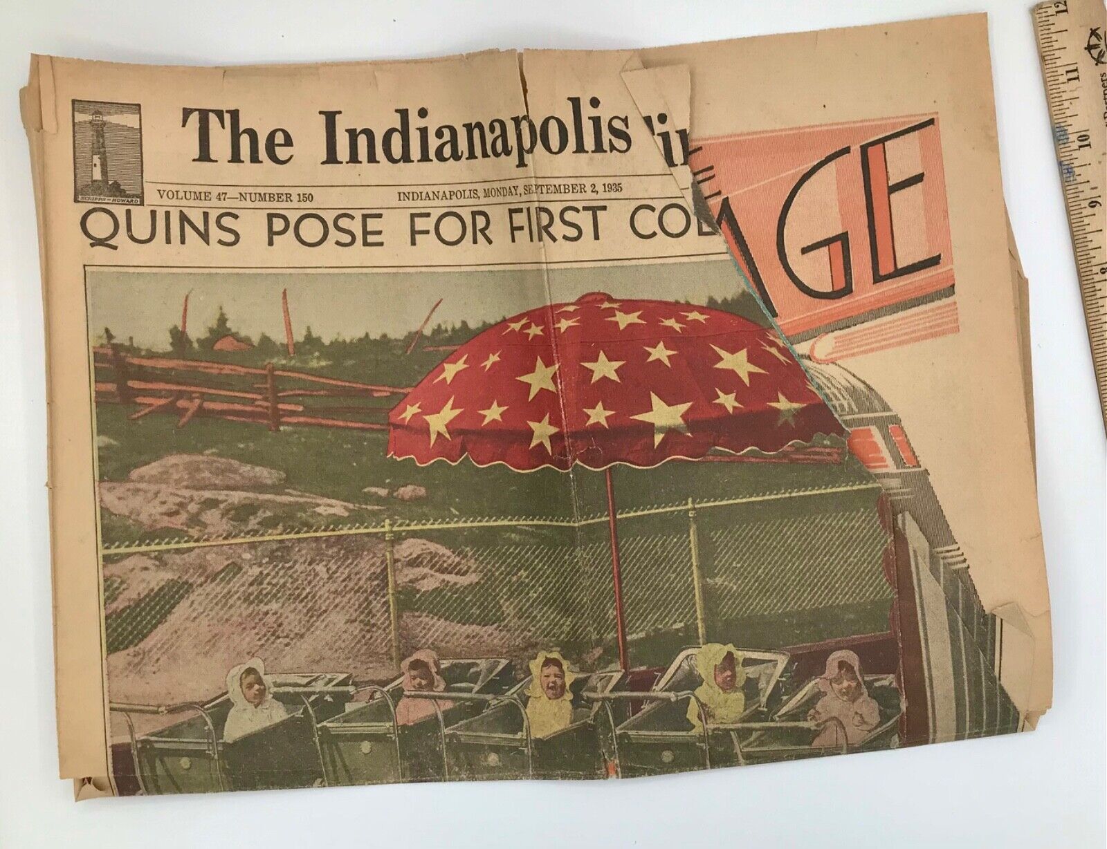 Vintage 1935 Indianapolis Newspaper Pages